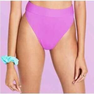 Stoney Clover Lane High-Waist Ribbed Bikini Bottom Purple Women’s 1X New